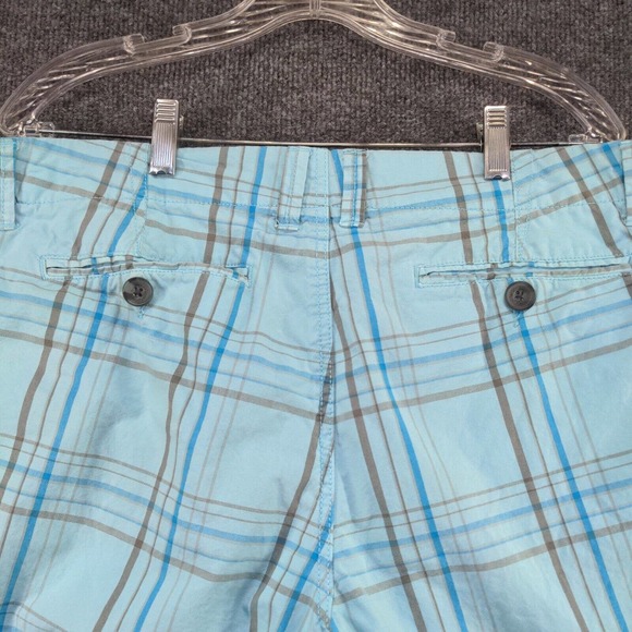Arizona Mens Chino Shorts Blue Plaid Size 34 Cotton Slash Pockets - Picture 8 of 11